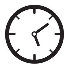 Clock icon time watch vector isolated on white