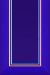 abstract rectangle neon light on purple border background