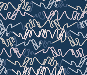 Abstract minimalism seamless pattern, dark blue background, vector illustration