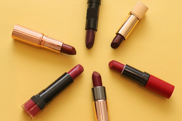 Shades of red lipsticks