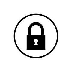 Lock icon. Encryption icon. Lock Icon in trendy flat style isolated on white background. Security symbol for web design