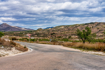 Landscape view of El Chicamo near Murcia in Spain