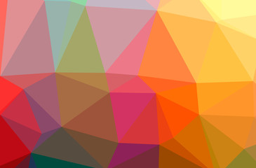 Illustration of abstract Orange, Red, Yellow horizontal low poly background. Beautiful polygon design pattern.