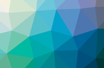 Illustration of abstract Blue, Green, Yellow horizontal low poly background. Beautiful polygon design pattern.