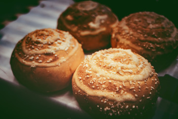 Fresh Artisan Bread in vintage color tone