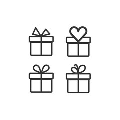 Gift card set icon vector. Gift symbol illustration. Trendy design style on white background.