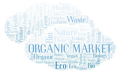 Fototapeta premium Organic Market word cloud.
