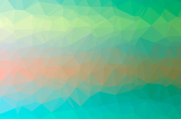 Illustration of abstract Green horizontal low poly background. Beautiful polygon design pattern.