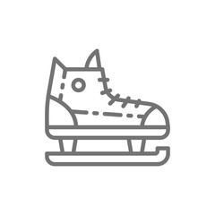 Skates, sports equipment line icon.