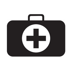 First aid kit icon vector isolated on white