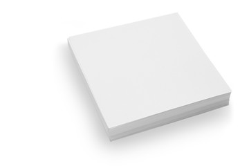 white sticky note pad on isolated