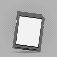 black memory card on gray background