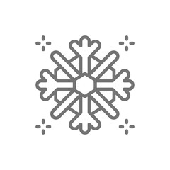Snowflake, snow, winter line icon.