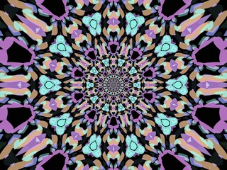 Abstract kaleidoscope background. Beautiful multi color kaleidoscope texture. Unique kaleidoscope design. - Illustration