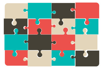 Jigsaw puzzle.Colorful vector illustration.