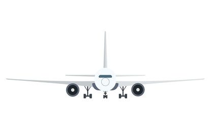 Cartoon picture of aircraft, airplane, airliner. Vector illustration. White background.