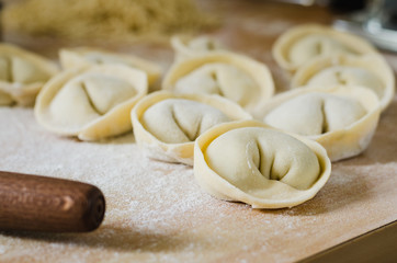 Russian stuffed pasta Pelmeni