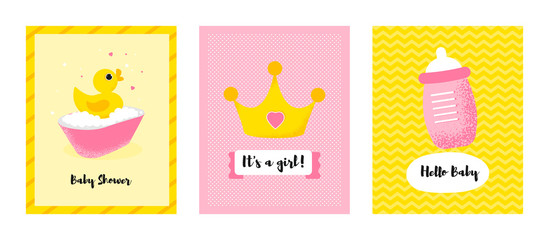 Little funny animal kid for baby shower card