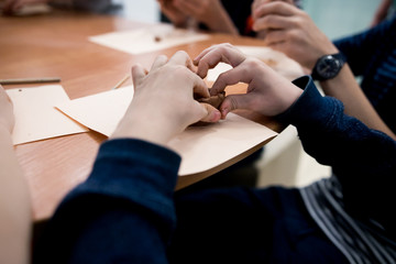 Obraz premium children mold from clay