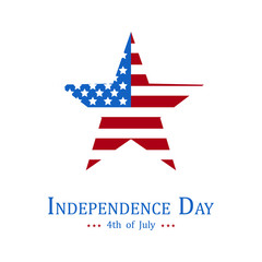 July Fourth Happy Independence Day America. Poster Banner or greeting card Independence day