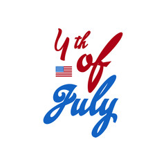 July Fourth Happy Independence Day America. Poster Banner or greeting card Independence day