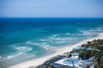 Obraz premium White beach and sea in Da Nang in Vietnam