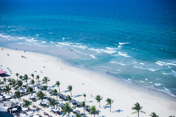 White beach and sea in Da Nang in Vietnam