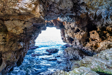 Fototapeta premium Beautiful rocky coastline in Moraira, Costa Blanca, Spain