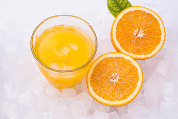 Fresh and delicious oranges and orange juice