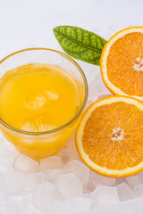Fototapeta na wymiar Fresh and delicious oranges and orange juice