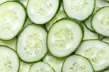 fresh cucumber slices as food background