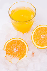 Fresh and delicious oranges and orange juice