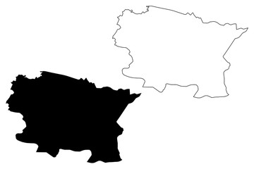 Obraz premium Alta Verapaz Department (Republic of Guatemala, Departments of Guatemala) map vector illustration, scribble sketch Alta Verapaz map....
