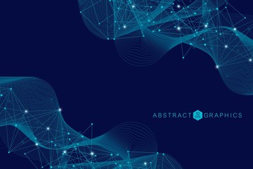 Obraz premium Big Data Visualization Background. Modern futuristic virtual abstract background. Science network pattern, connecting lines and dots. Global network connection vector.