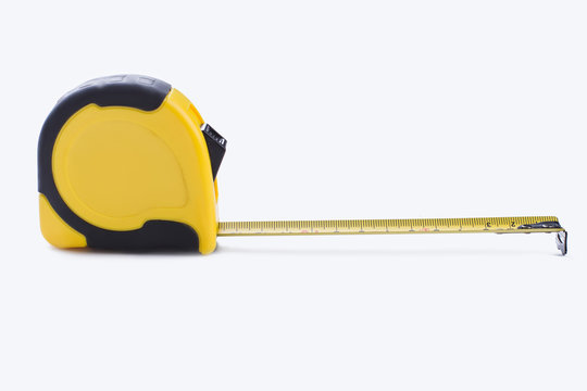 Tape-line isolated on white background. Tape measure for construction work.