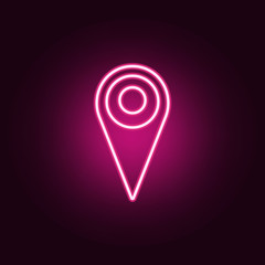 pin neon icon. Elements of web set. Simple icon for websites, web design, mobile app, info graphics
