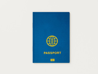 Pasport on gray minimal style background. Travel concept. 3D model render visualization illustration