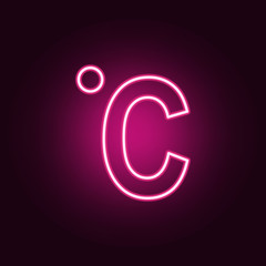 Celsius neon icon. Elements of web set. Simple icon for websites, web design, mobile app, info graphics
