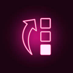 growing arrow and squares neon icon. Elements of web set. Simple icon for websites, web design, mobile app, info graphics