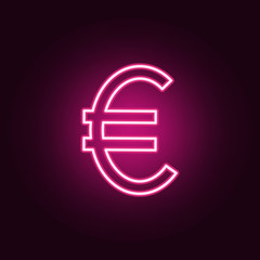 euro sign neon icon. Elements of web set. Simple icon for websites, web design, mobile app, info graphics