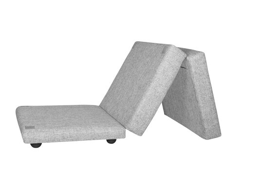 Gray foldable ottoman sofa furniture isolated on white background