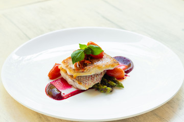 Pan seared Red snapper
