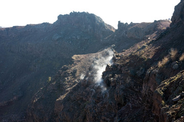 crater of volcano Vesuvius. Vesuvio National Park. Naples, Campania, Italy
