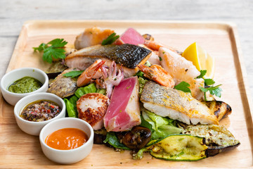 mixed grilled seafood platter