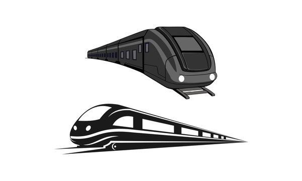 Modern train set template logo