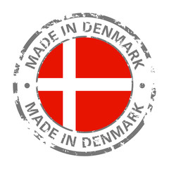 Obraz premium made in denmark flag grunge icon