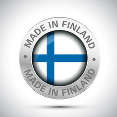 made in finland flag metal icon 