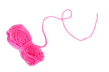 yarn color pink on white background.