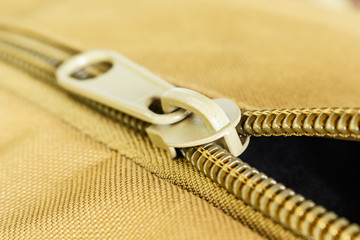 zipper bag color khaki texture.