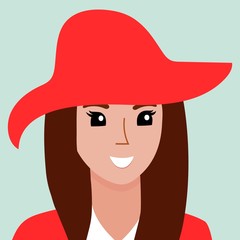 Beautiful young girl. Vector illustration